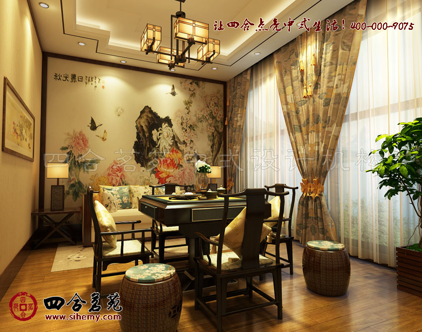 雋秀裝飾筆觸下空間充滿(mǎn)活力 新中式茶樓設(shè)計(jì)效果圖